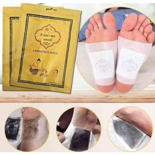 10Pcs/Bag Thailand LANNA Detox Foot Patch Pads Detoxify Toxins Adhesive Keeping Organic Herbal Patches