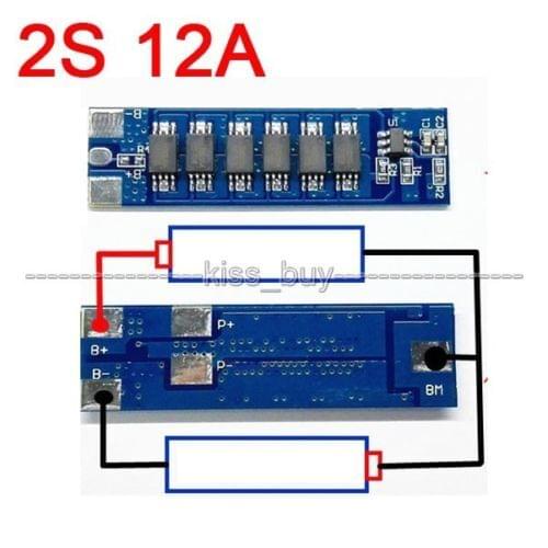 2S 12A PCB BMS Protection Board for 18650 Li-ion lithium Battery Cell 7.4V 8.4V
