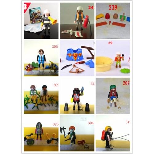 3 set/lot playmobil toy of horse man pretend toy Action Figures mini figure child toys gift