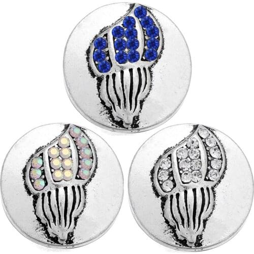 5pcs/lot New Christmas Snap Jewelry 18mm Snap Buttons Rhinestone Christmas Fire Snap Fit Snap Button Necklaces Bracelets