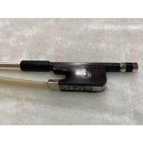 5 Star top level Performance white silver string weave Carbon Fiber Graphite 4/4 viola Bow ebony frog