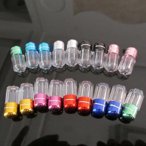 50/100pcs Round Transparent Pill Cases Plastic Capsule Bottle Transparent Capsule Bottle with Aluminum Cap