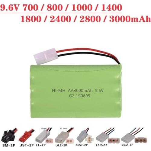 700mAh 800mAh 1000mAh 1800mAh 2400mAh 2800mAh 3000mAh 9.6V Ni-Cd Ni-MH Battery For RC Toy Car Eletric Lighting Securty Faclities