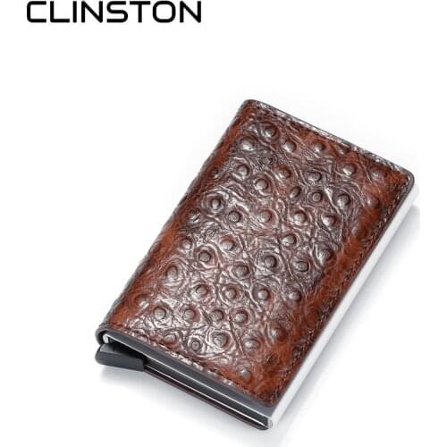 Antitheft Men Vintage Hasp Credit Card Holder Blocking Rfid Women Wallet PU Leather Unisex Security Information Aluminum Purse