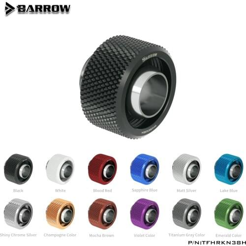 Barrow 2PCS Soft Tube Fittings Hand Compression Fittings Computer Water Cooling 3/8"ID*5/8"OD G1/4'' 10x16mm Colorful TFHRKN38H