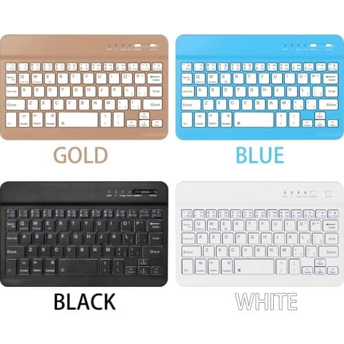 Wireless Bluetooth keyboard 59 keys rechargeable portable mini keyboard blue retro iPad keyboard for IOS Android PC laptop