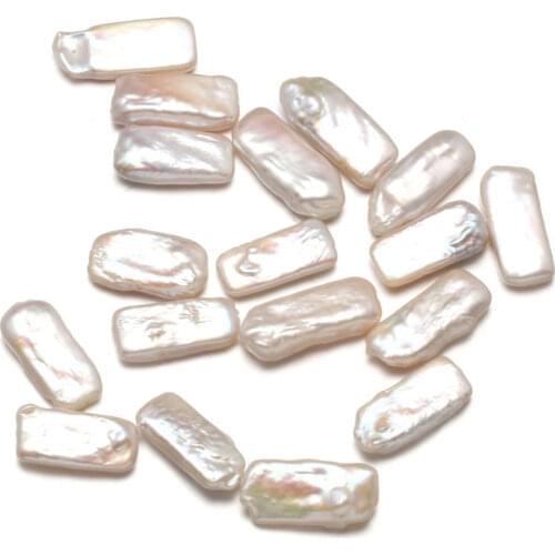 Natural Freshwater Pearl Beads Rectangle Punch Loose Beads For Jewelry Making DIY Bracelet Necklace Accessories Gifts For Women