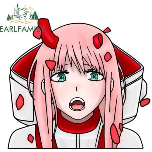 EARLFAMILY 13cm x 12.5cm for DARLING in the FRANXX Zero Two Car Stickers Anime Decal Surfboard Motorcycle Camper Vinyl Decals