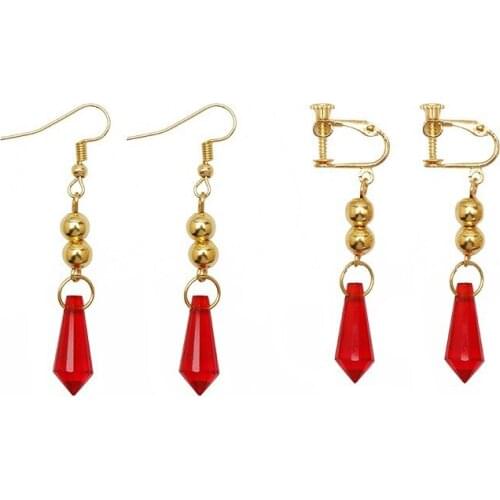 Genshin Impact Tartaglia Cosplay Unisex Childe Ear Clip Dangle Earrings Fashion Jewelry Accessory Props Gifts