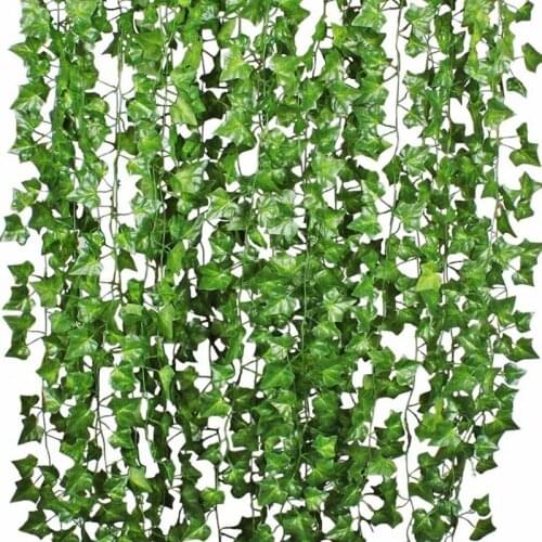 1pc Artificial Ivy Leaf Vine 6.8ft Green Leaves Hanging Garland Fake Foliage Flowers Home Kitchen Garden Wedding Wall Decoration