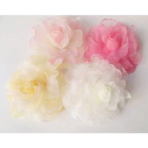 Artificial flowers head Simulation hibiscus flowers beautiful bride yarn artificial decoration flower wedding head