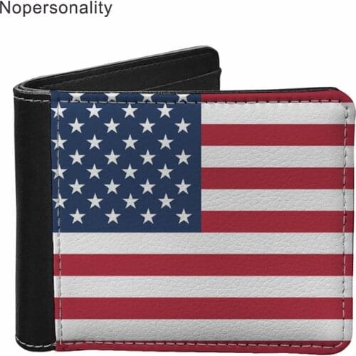 Nopersonality American Flag Printed PU Thin Money Wallet Lady Casual/Business Credit Card Holder Minni Coin Purse Custom Wallets