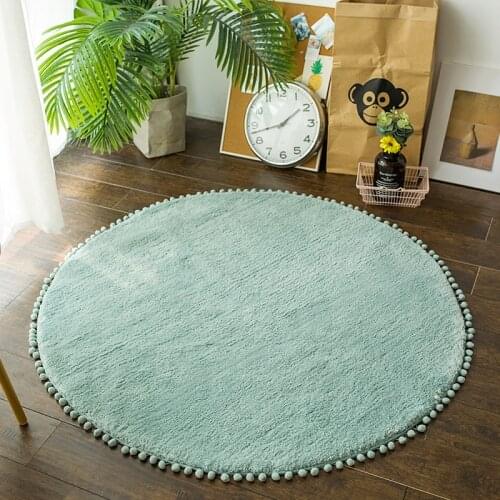 Nordic Round Rug Carpets For Living Room Green Rugs Girls Kids Room Round Rugs For Room Study Chair Bedroom Modern Mat Computer