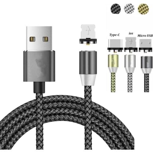 1m Fast Charging Magnetic Micro USB Cable USB Type C Cable For iphone 7 cable Phone Adapter For Samsung a50 Xiaomi 8 se Huawei
