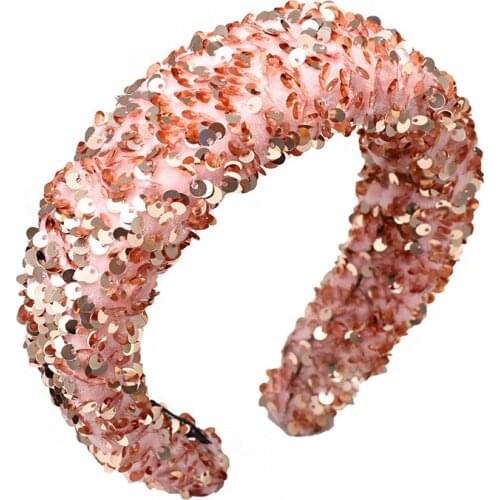 Fashion Accessories New Sequin Elastic Headband Hair band Fashion Head Hoop Turban Headbands for women