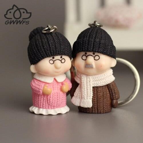 Couple Fashion Keychain Grandfather And Grandmother Dating/Anniversary/Party/Gift For Christmas, New Year Key Ring