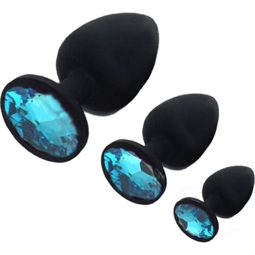 3PCS Set Silicone Anal Plug Butt Plug Unisex Plated Jeweled Sex Stopper Adult Toys for Men and Women Anal Trainer for Couples