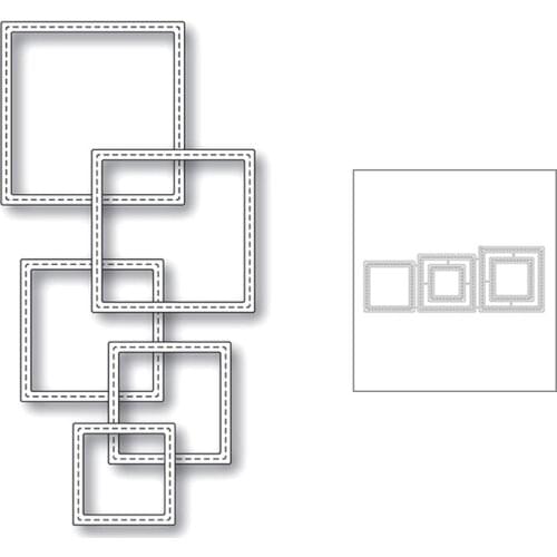 2020 New Square Frame Nesting Layered Metal Cutting Dies For DIY Cut Paper Craft Making Greeting Card Scrapbooking No Stamps Set