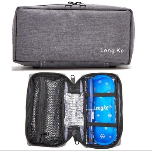 Portable Insulin Glaciated Cold Storage Bag Refrigerated Box Refrigerator Heat Packs Drug Freezer Pack With 2 Ice Pads