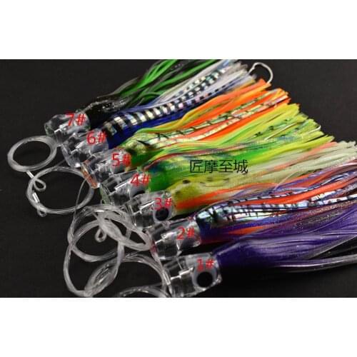 Octopus lure squid jigs big game bait 22.5cm 90g drag fishing bait feather skirt with fishing line and fishing hook sea fishing