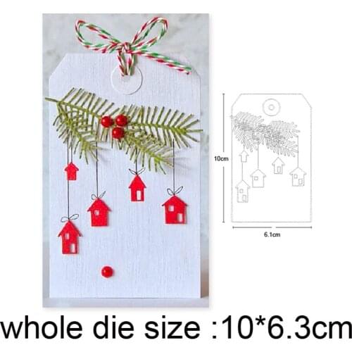 Christmas House leaf Label Metal Cutting Dies 2020 New Stencil dies DIY Scrapbooking dies Embossing Album Card Making Craft dies