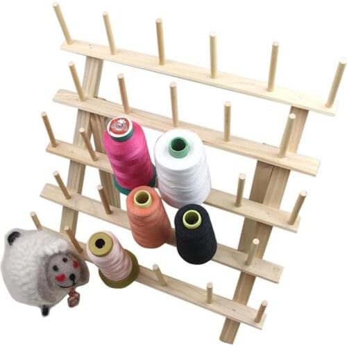 Folding Sewing Thread Frame Sewing Embroidery Thread Rack Wooden Sewing Storage Wool Roll Spool Supplies Household Hanging Rock