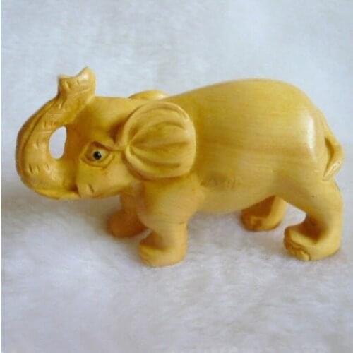 ORIENTAL BOXWOOD HANDWORK CARVING Elephant NETSUKE