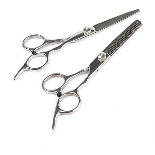 Bluezoo Stainless Steel Barber Shop Beauty Salon Styling Haircut Beard Beard Trim Scissors 17.5cm Hair Cutting Scissor Cases