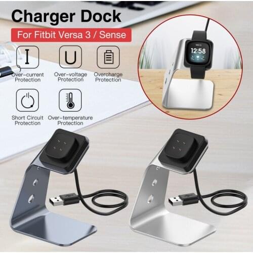 Smart Watch Charger Dock Charging Cable Dock Station for Fitbit Sense Versa 3 Chip protection Support Fast Charging Charger Dock