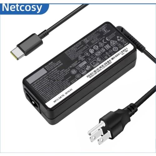 Netcosy 20V 3.25A USB-C AC Adapter Laptop Charger For Lenovo ThinkPad A275 E480 E580 L380 L480 L580 Type-C 65W Carregador