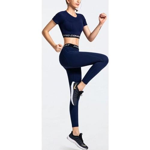 Women Fashion Yoga Bodybuilding Vest Set Tight Trousers Motion Suit Yoga Bra Pants Woman Fitness Sport Clothing Suits