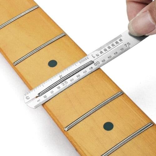 0.010, 0.020 Inch Stainless Steel Guitar Wire Measurement Installation Ruler Finger Plate Protection Sheet Guitar Made Tools