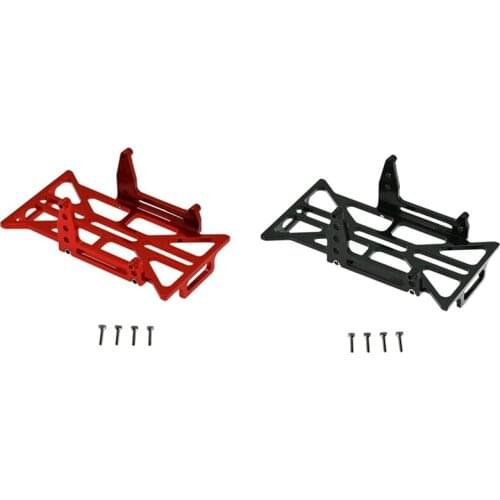 2 Set for Axial SCX24 90081 AXI00001 1/24 RC Crawler Car Metal Battery Tray Holder Bracket Frame Parts,Black & Red
