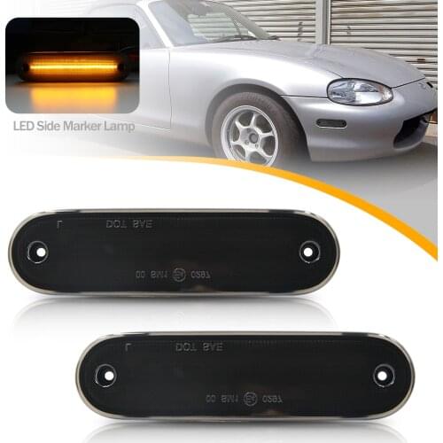 2X Front Amber Turn Signal Lights Blinker Side Marker Lamps For Mazda MX-5 MK4 Miata NA NB 1990-2005