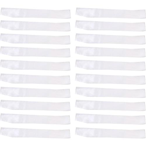 20pcs Blank Sash Plain Satin Ribbon for Birthday Bacholerette Pageant Party Accessory