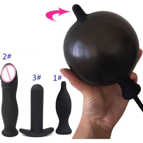 3 Models Inflatable Plug Silicone Anal Dilator Anus Expandable Butt Stopper Anus Diffuser Anal Sex Toys for Women and Men H8-92
