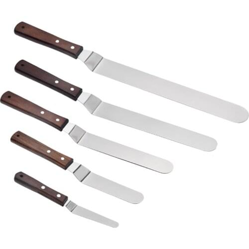 4/6/8/10/12 Inch Stainless Steel Butter Spatula Cake Cream Knife Cake Smoother Scraper for Mixing and Spreading Cake Baking Tool