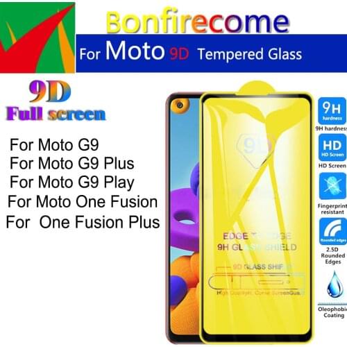 50Pcs\Lot 9D Curved Tempered Glass For Motorola Moto G9 Play Plus G9Plus G9Play Screen Protector For Moto One Fusion Plus