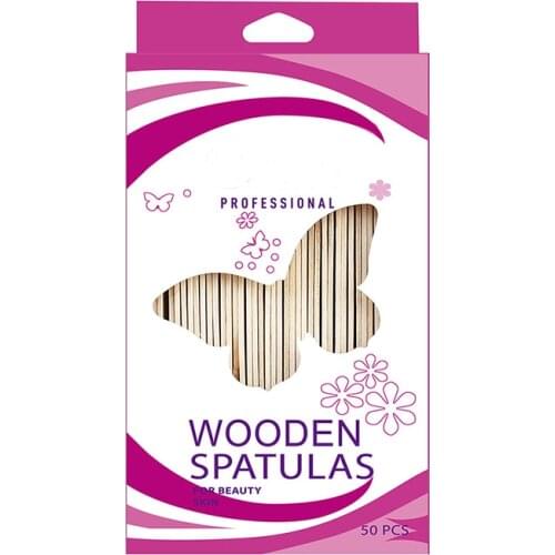 50 Pcs Disposable Wooden Waxing Hair Removal Sticks Wooden Tongue Depressors Wax Spatula Wiping Wax Tool Face Body Beauty Tool