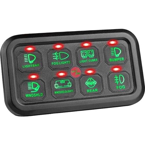 8 Gang Car LED Control Electronic Relay System Switch Panel For Yachat Boat RV