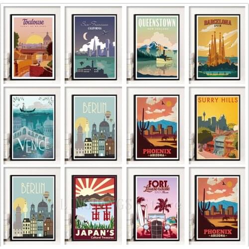 5D DIY Diamond Painting Berlin Venice Toulouse Famous Travel Cities Diamond Mosaic Embroidery Cross Stitch Kits Home Decor Gift