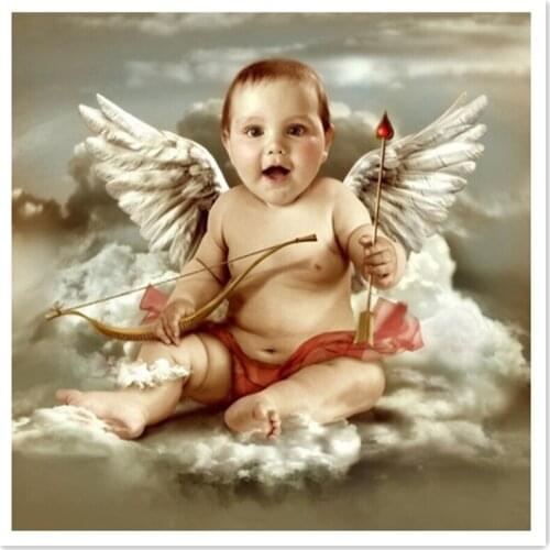 The Angel Drill full rhinestone diamond Needlework Decor Diamont painting complet Cross diamond rhinestone stick Wall sticker