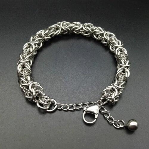 316L Geometric Stainless Steel Chain Bracelet for Men Double Link Chain Bracelets Male Wristband Jewelry Gift 18+5cm