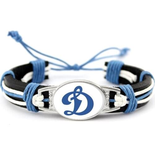 Russian Premier League Clubs Football Team Dynamo Moscow DIY Hand Woven Adjustable Leather Bracelet Bangles Jewellery
