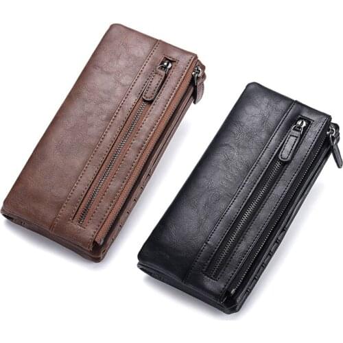DEABOLAR Mens Long Style Wallet High-Grade PU Leather Wallet Detachable Wallet Coin Phone Purse
