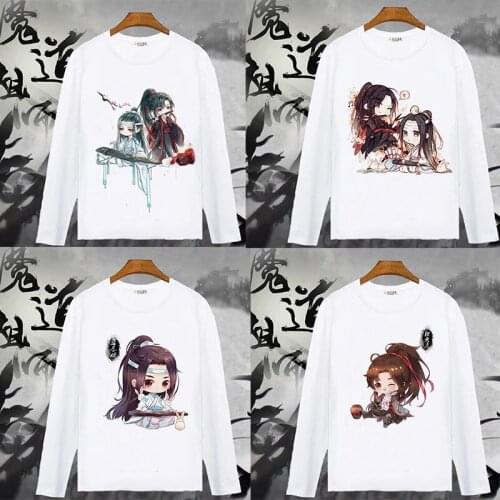 Mo Dao Zu Shi Cosplay T Shirt Grandmaster of Demonic Cultivation Wei Wuxian Lan Wangji Print Long Sleeve T-Shirt Top tshirt