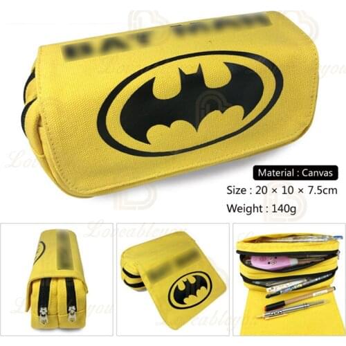 Disney Canvas Pencil Case Creative Large Capacity Super Hero Zipper Pencil Bag School Stationery Pencil Case Student Storage Bag