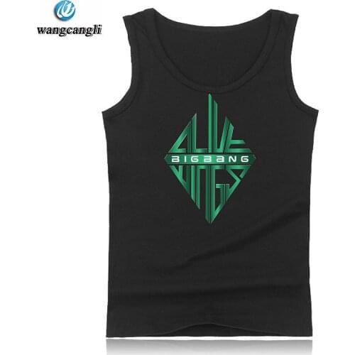 Kpop Bigbang New Design Tank Top Men/Women Harajuku print Fitness sleeveless tshirt T shirt Cotton Design Tank Tops Summe Vest