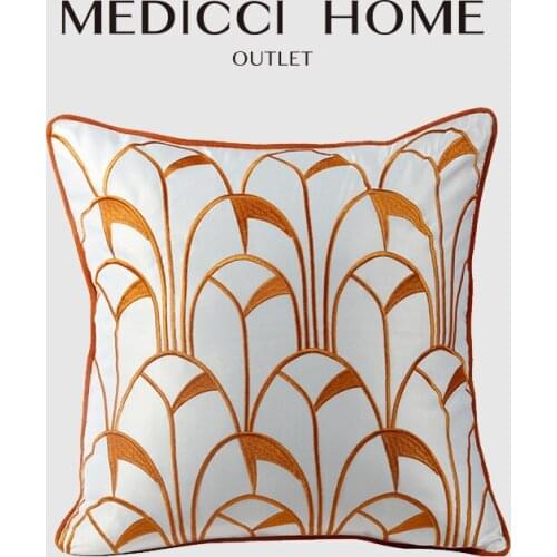 Medicci Home Nordic Style Cushion Cover Luxury Living Room Geometric Embroidery Square Pillow Case Shams Bronzing Flannelette