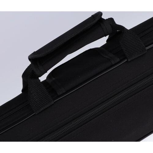 Nylon Padded Flute Case Foam Interior Bag Handbag Shoulder Bag Black